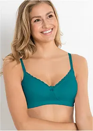 BH utan bygel (3-pack), med ekologisk bomull, bonprix