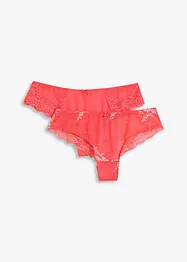 Braziliantrosa med flerfärgad spets (2-pack), bonprix