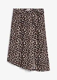 Kjol med leopardmönster och slits, bonprix