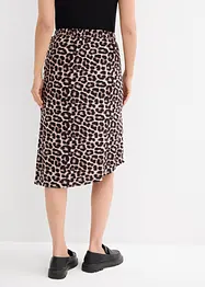 Kjol med leopardmönster och slits, bonprix