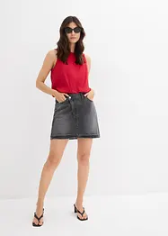 Jeanskjol med asymmetrisk midja, bonprix