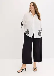Blus med broderi av mjuk viskosmix, bonprix