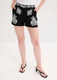 Shorts i mjuk viskosmix med broderi, bonprix