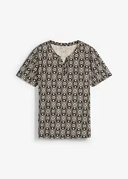 T-shirt med kort knappslå, av ren bomull, bonprix