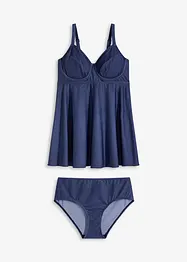 Lång tankini (2 delar) med jeanslook, bonprix