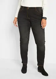 Fodrade jeans, Mid Waist, resårlinning Straight, bonprix