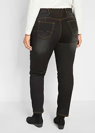 Fodrade jeans, Mid Waist, resårlinning Straight, bonprix