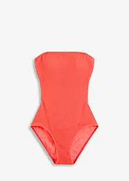 Baddräkt i material med struktur, med transparenta axelband, bonprix