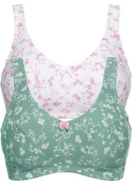 BH utan bygel (2-pack) i ekologisk bomull, bonprix