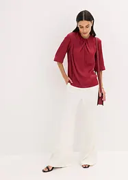 Blustopp i glansig satin, bonprix