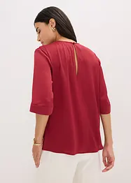 Blustopp i glansig satin, bonprix