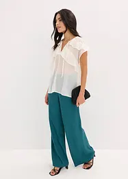 Chiffongblus med volanger, bonprix