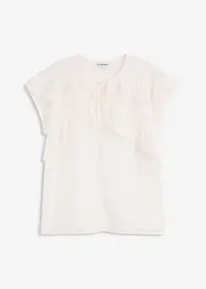 Chiffongblus med volanger, bonprix