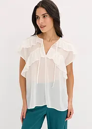 Chiffongblus med volanger, bonprix