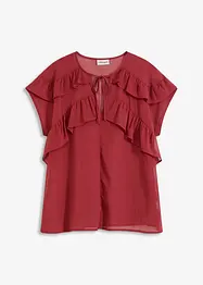 Chiffongblus med volanger, bonprix