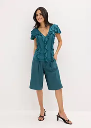 Topp med volanger i mjuk modalmix, bonprix