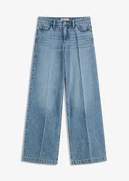 Jeans med vida ben, Mid Waist, Low Stretch Full Length, bonprix