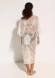 Transparent strandkimono med spets, bonprix