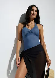 Baddräkt i neckholder-modell i jeanslook, bonprix