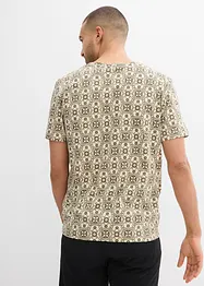 T-shirt med kort knappslå, av ren bomull, bonprix