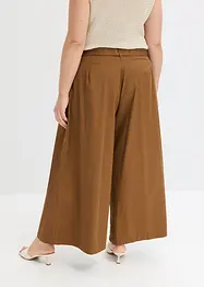 Byxa i poplin av bomullsmix + skärp (2 delar), bonprix
