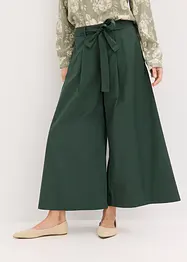 Byxa i poplin av bomullsmix + skärp (2 delar), bonprix