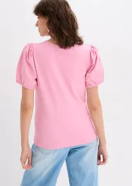 Jerseytopp med ärmar av bomullspoplin, bonprix