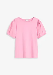 Jerseytopp med ärmar av bomullspoplin, bonprix