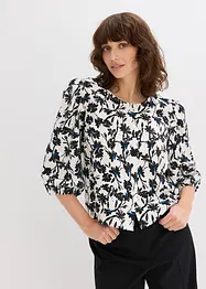 Kortärmad blus av material med struktur, bonprix