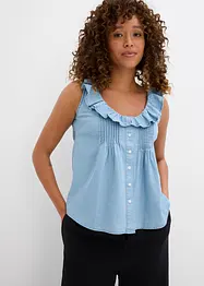 Bluslinne i denim av ekologisk bomull, bonprix