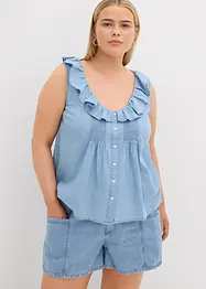 Bluslinne i denim av ekologisk bomull, bonprix