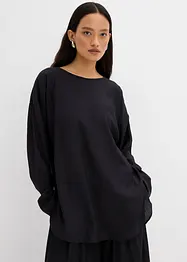 Oversized blustunika av krinklad viskos med struktureffekt, bonprix