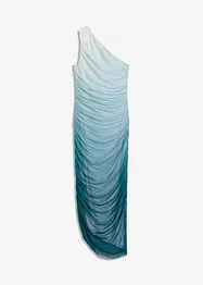 One shoulder klänning med meshinfällning, bonprix
