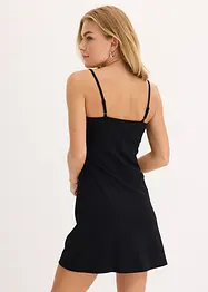 Miniklänning med detalj i skinnimitation, bonprix