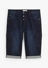 Stretchiga jeansbermudas i cargomodell, Loose Fit, bonprix