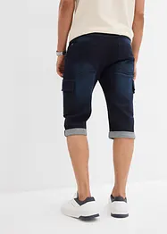 Stretchiga jeansbermudas i cargomodell, Loose Fit, bonprix