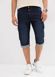 Stretchiga jeansbermudas i cargomodell, Loose Fit, bonprix