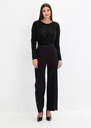 Långärmad topp i glittrig mesh, bonprix