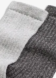 Strumpor med ekologisk bomull och Lurex (2-pack), bonprix
