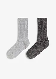 Strumpor med ekologisk bomull och Lurex (2-pack), bonprix