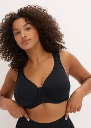 T-shirtbehå med bygel och minimizereffekt (2-pack), ekologisk bomull, bonprix