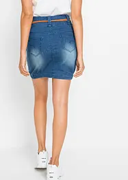 Jeanskjol med skärp, bonprix