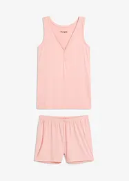 Pyjamas i mjukt, ribbat material, med shorts, bonprix