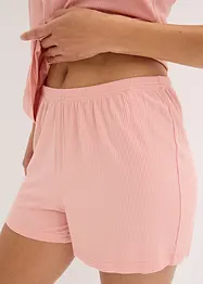 Pyjamas i mjukt, ribbat material, med shorts, bonprix