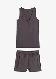 Pyjamas i mjukt, ribbat material, med shorts, bonprix