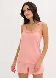 Pyjamas med shorts och ljuvlig spets, bonprix