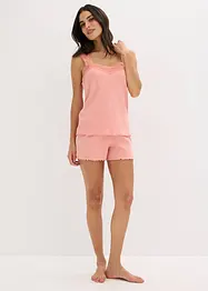 Pyjamas med shorts och ljuvlig spets, bonprix