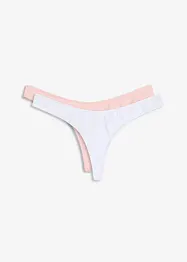 Stringtrosa i V-form med skön bomull (2-pack), bonprix