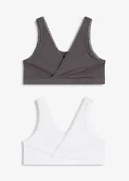 Vändbar BH-topp med mjuk, ekologisk bomull (2-pack), bonprix