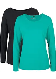 Långärmad topp (2-pack), bonprix